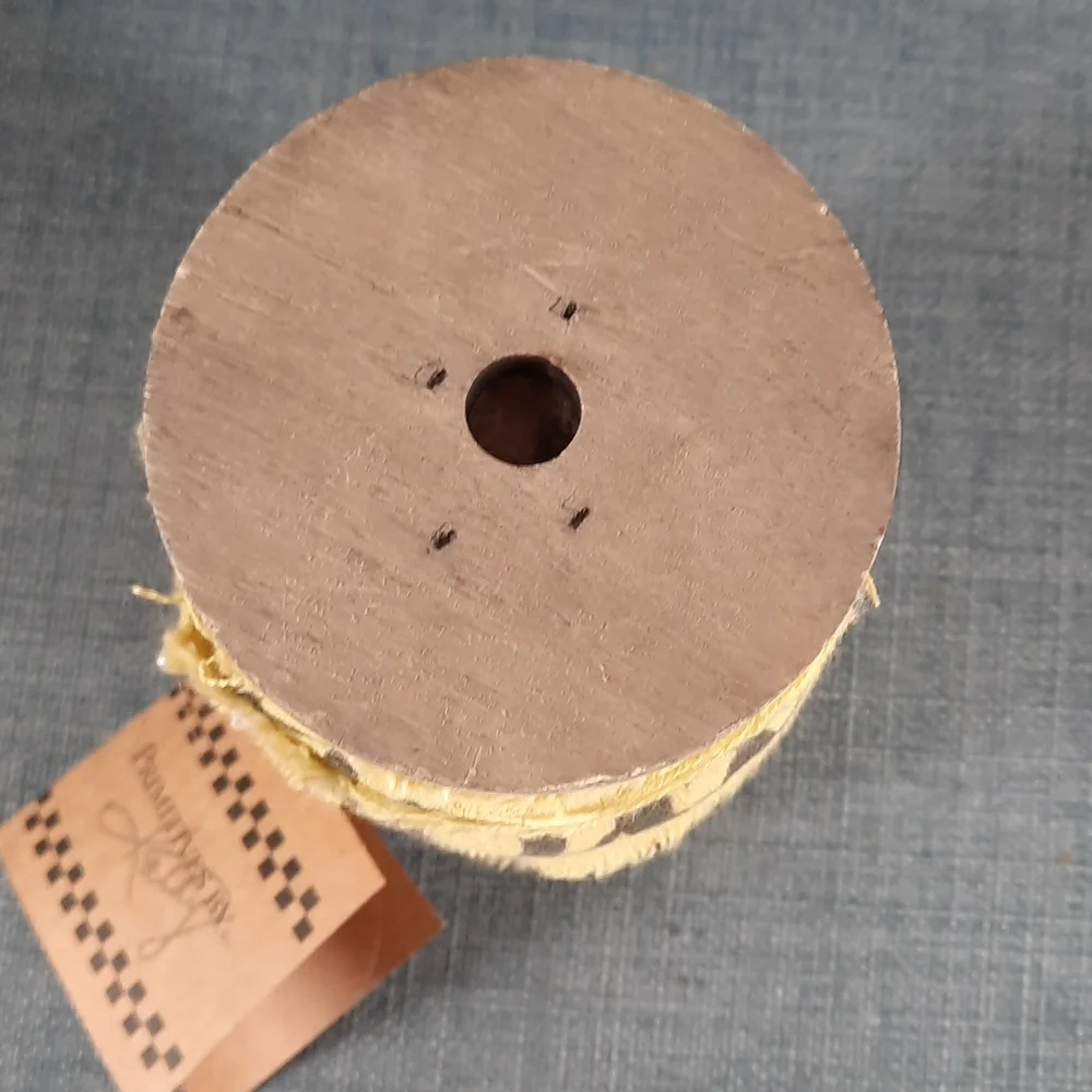 Fabric Ribbon Rustic Country Roam Gift Home Decoration Decor Wood Spool